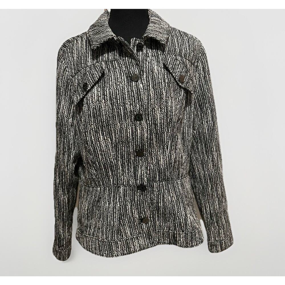 White House Black Market WHBM Womens M 8 10 Boucle Trucker Jacket Office NEW NWT - Picture 2 of 16